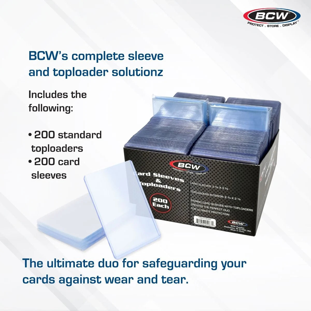 200 Count Card Sleeves and Toploader Combo Pack
