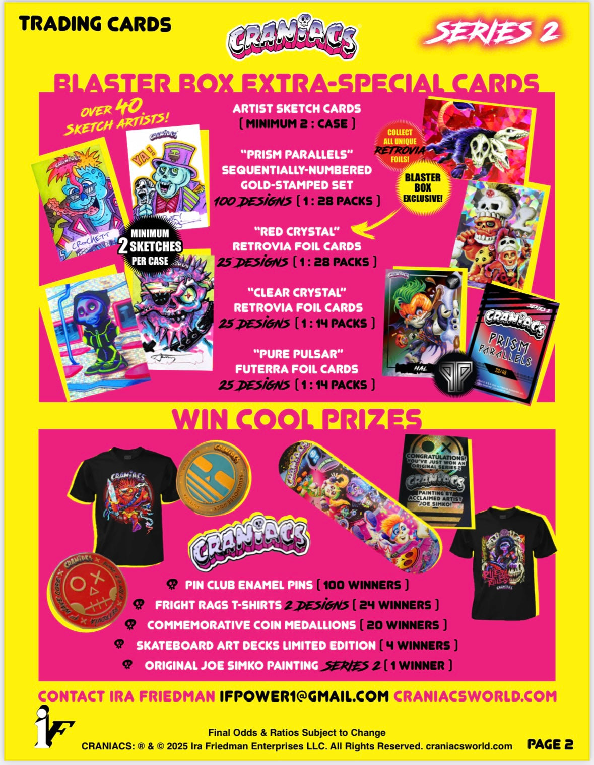 Craniacs Trading Cards blaster box, 20 box case