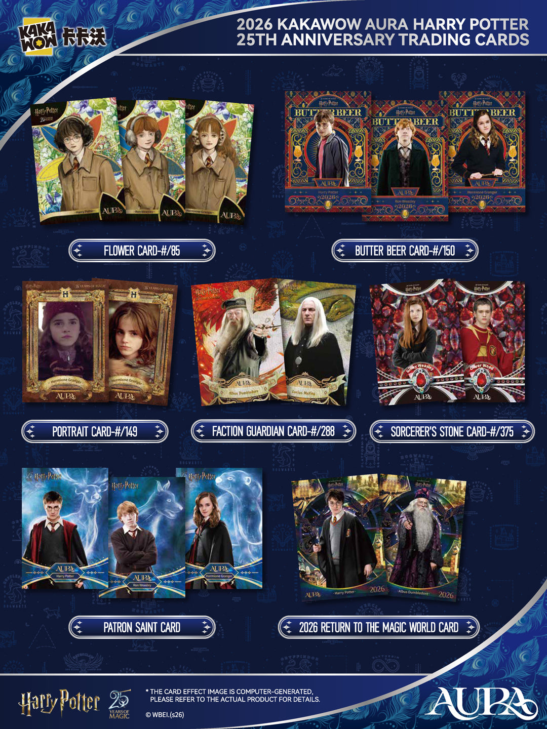 2026 Kakawow Aura Harry Potter 25th Anniversary Trading Cards
