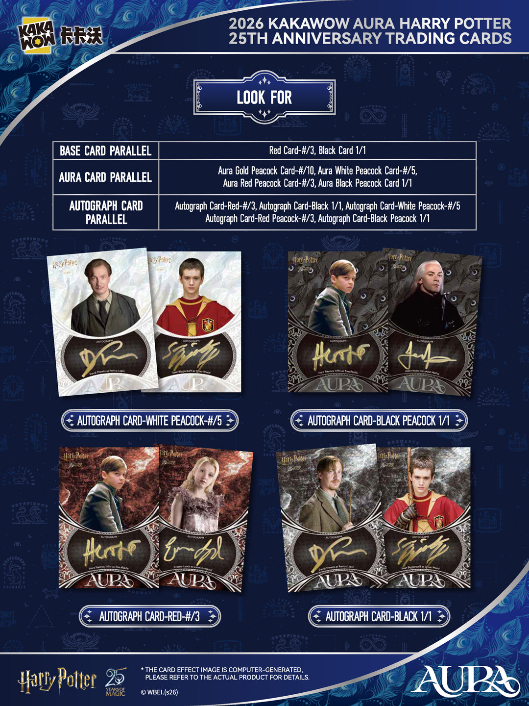 2026 Kakawow Aura Harry Potter 25th Anniversary Trading Cards