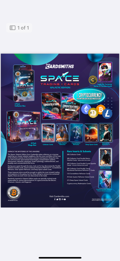 Preorder— Cardsmiths Space Trading Cards Galactic Edition. Master case of collector box’s