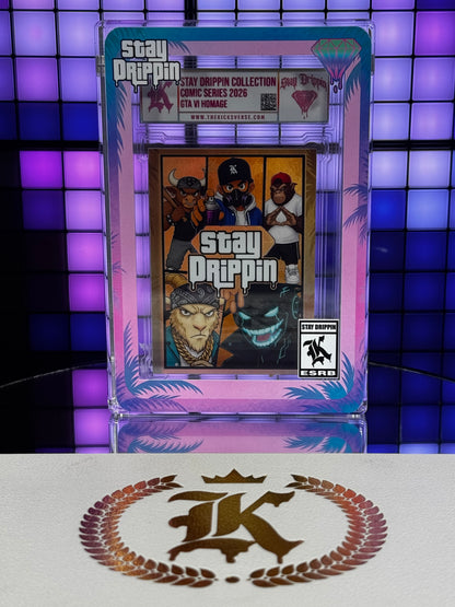 Kickstradomis- 1/1 GTA VI Homage, Stay Dripping Collection Comic Series 2026. Prismatic