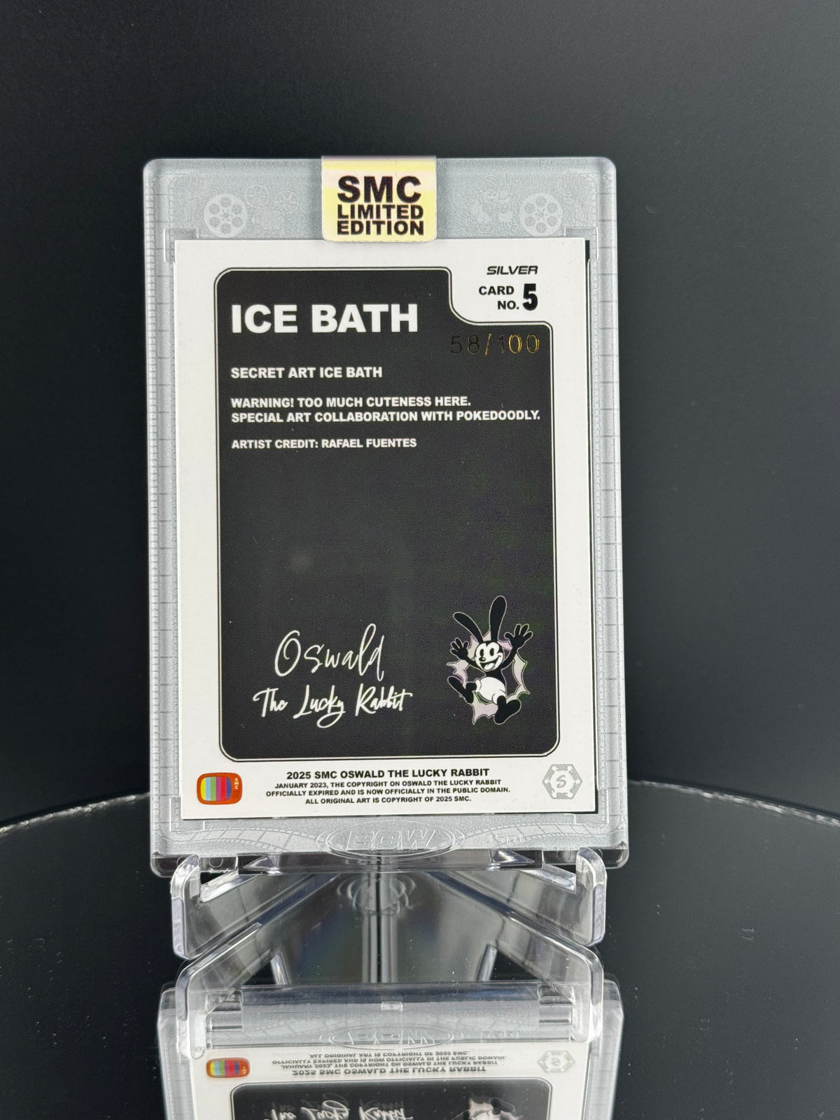 SMC- Oswald the Lucky Rabbit, Ice Bath 58/100 silver. Founder inscribe box. 1/1