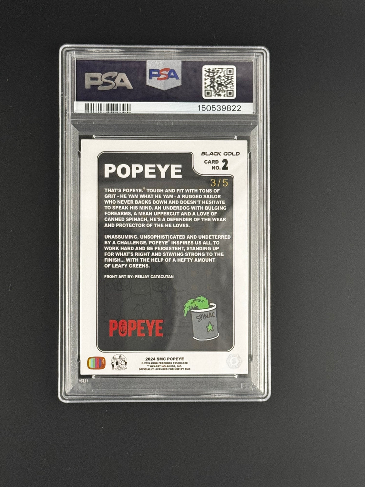 SMC- Popeye vol.1, 3/5 black gold PSA10