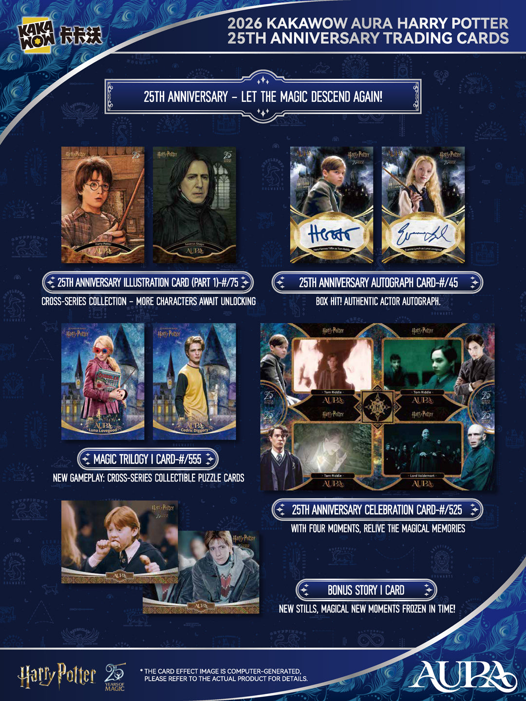 2026 Kakawow Aura Harry Potter 25th Anniversary Trading Cards