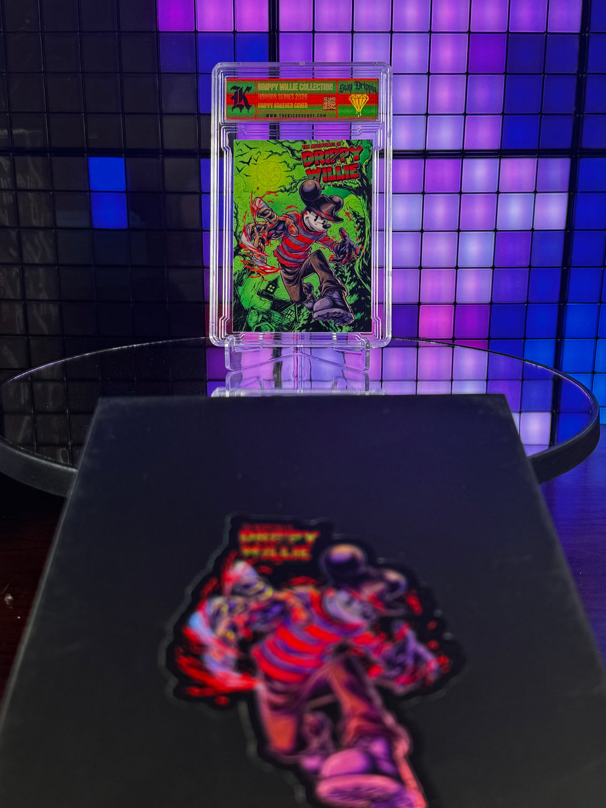 Kickstradomis- 1/1 Drippy Krueger Cover, Drippy Willie Collection, Horror Series 2026. Prismatic.